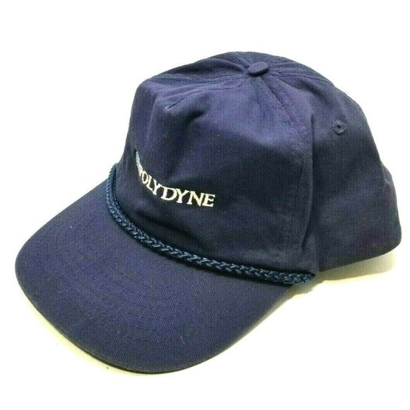 Polydyne Ball Cap Hat with String Rope Blue Advertisement (T11) - Picture 2 of 8